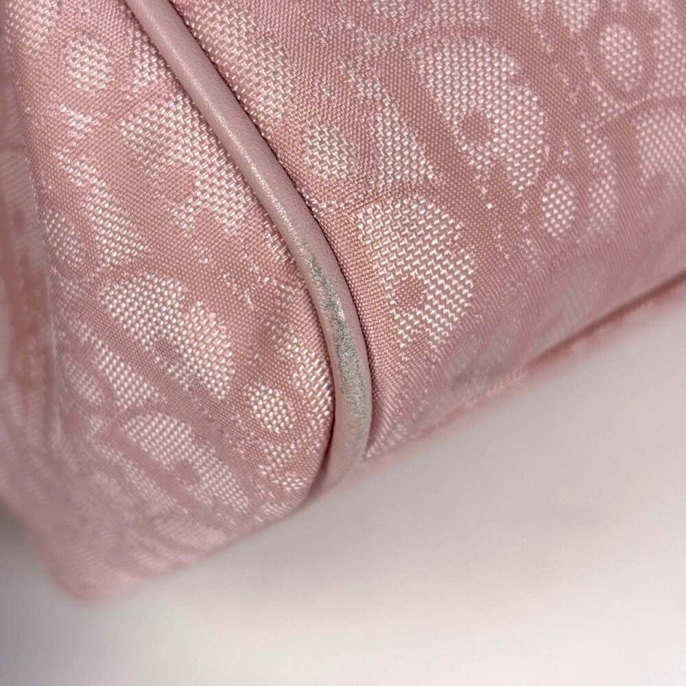 Christian Dior Trotter Pattern Lovely Tote Bag Handbag Nylon Pink Women's - Picture 3 of 10